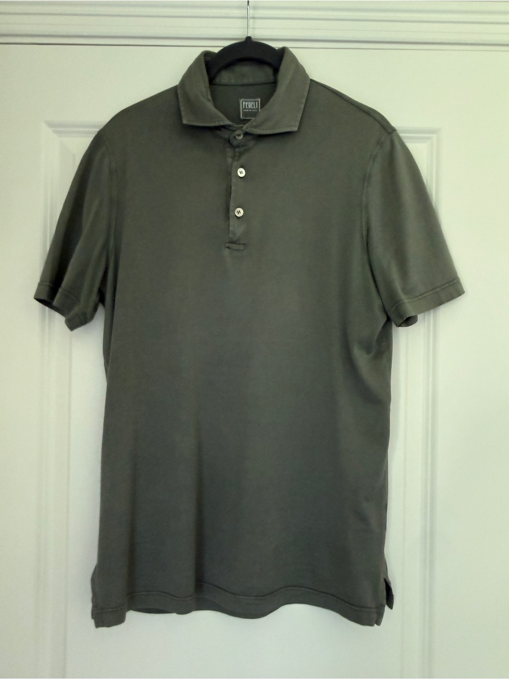 Men's Fedeli Olive Green Short Sleeve Polo